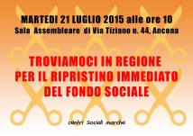Ancona - "No ai tagli al fondo sociale" Presidio in Regione