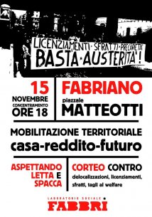 Fabriano (An) - #15nov Aspettando Letta. Casa, reddito, futuro!