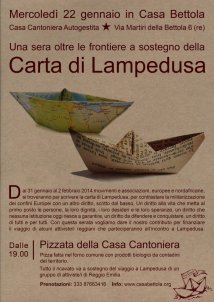 Reggio Emilia - Una serata oltre le frontiere per la Carta di Lampedusa