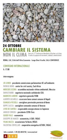 Roma - Conferenza Internazionale Cambiare il sistema non il clima 