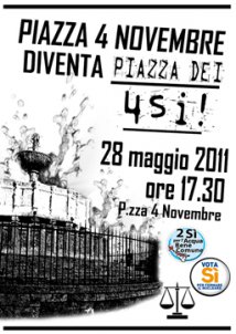 Perugia - Piazza 4 Novembre diventa Piazza 4 SI