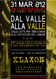 Perugia 31 marzo - "Dal Valle alla Valle: dalle lotte per i beni comuni alle istituzioni del comune"