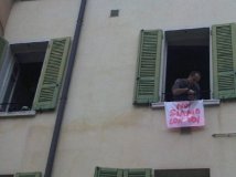 Venezia - Solidarietà agli operai sulla gru