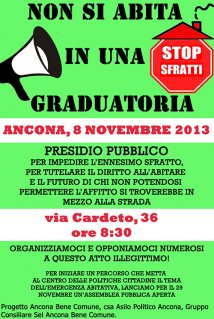 Ancona, 8 Novembre 2013 - Non si abita in una graduatoria 