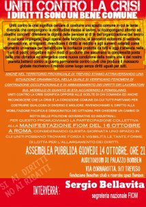 Treviso - Verso la manifestazione nazionale del 16 ottobre