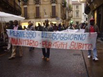 Vicenza- Manifestazione con i rifugiati per un permesso di soggiorno