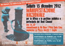 Pullman dalla Romagna per manifestazione nazionale per l'Acqua bene comune