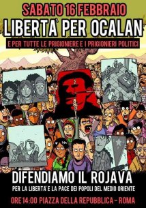 16 Febbraio a Roma - Libertà per Ocalan e per tutte e tutti i prigionieri politici