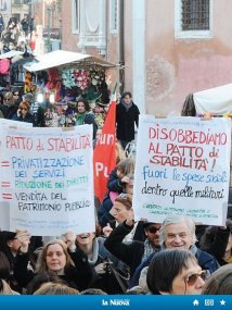 Venezia - Lavoratori contro il patto di stabilità