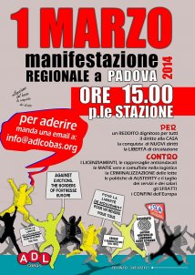 Padova - Primo marzo Manifestazione "La nostra Europa non ha confini"