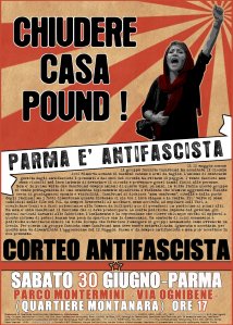 Parma - Manifestazione antifascista per chiedere la chiusura di Casa Pound