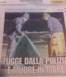 Rimini - Fugge dalla polizia e annega in mare