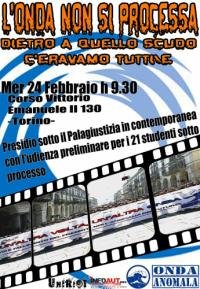 Torino 24 febbraio - L'Onda non si processa: dietro quello scudo c'eravamo tutt*! 