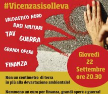 #Vicenzasisolleva - Raccolta firme ed assemblea pubblica