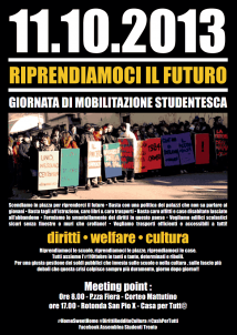 Trento-11.10.13- Studenti in piazza per un reale cambiamento